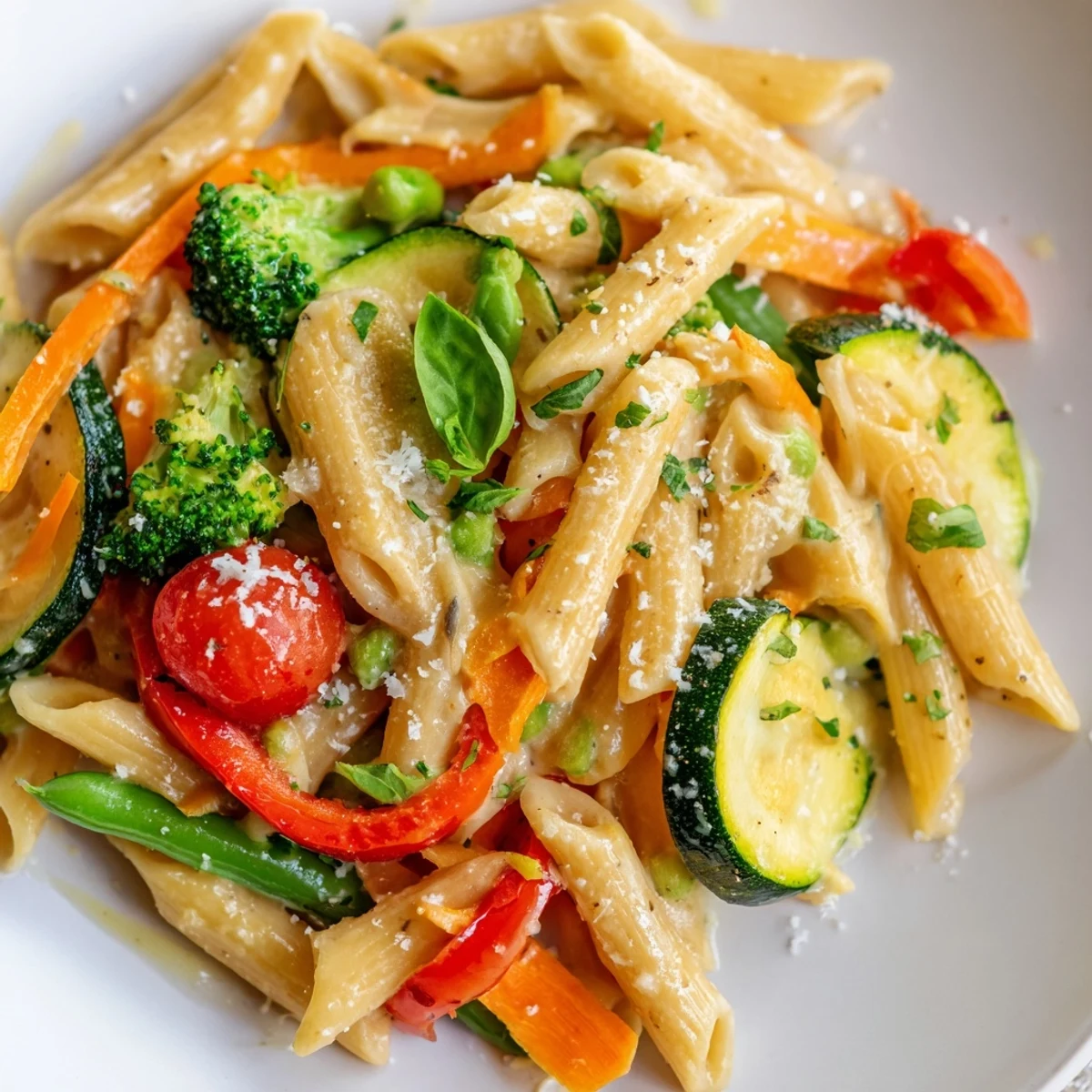 Creamy Pasta Primavera Vegetables