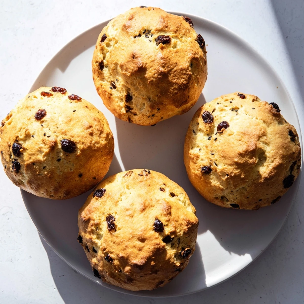 Warm Irish Soda Bread Muffins with a tender crumb and a hint of caraway seed.