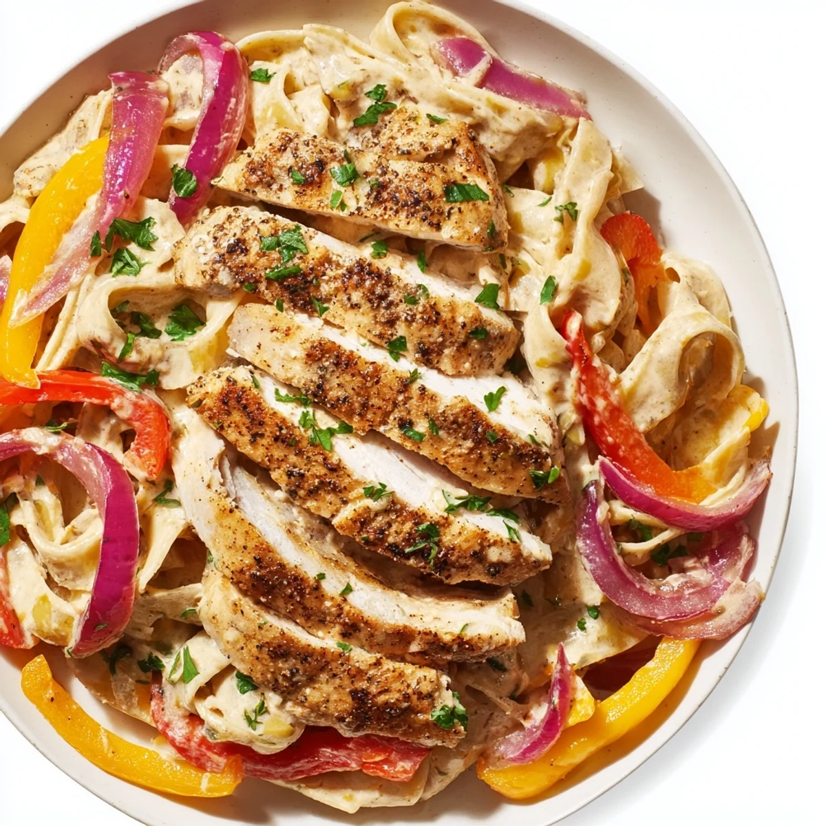 Cajun Chicken Pasta served in a skillet with a rich, velvety sauce and fresh parsley garnish.