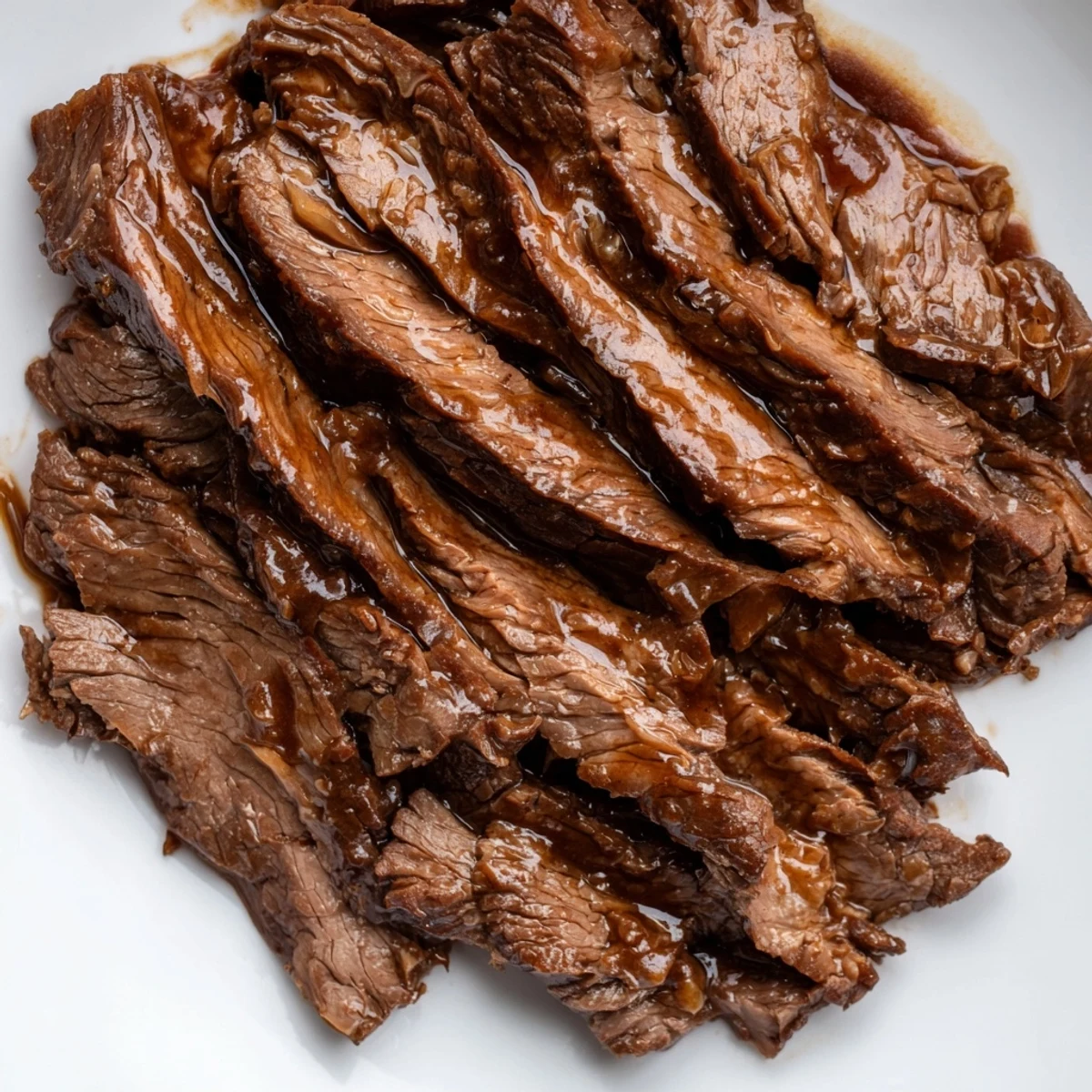 Rich and sweet Ultimate Slow Cooker Mongolian Beef plated next to colorful steamed broccoli for a complete dinner.
