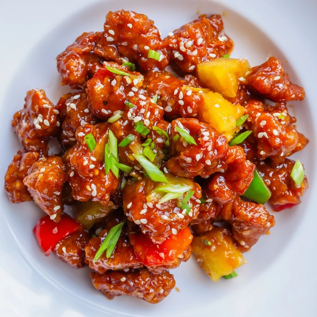 Garnished with green onions and sesame seeds for a delicious Hawaiian-inspired family dinner.