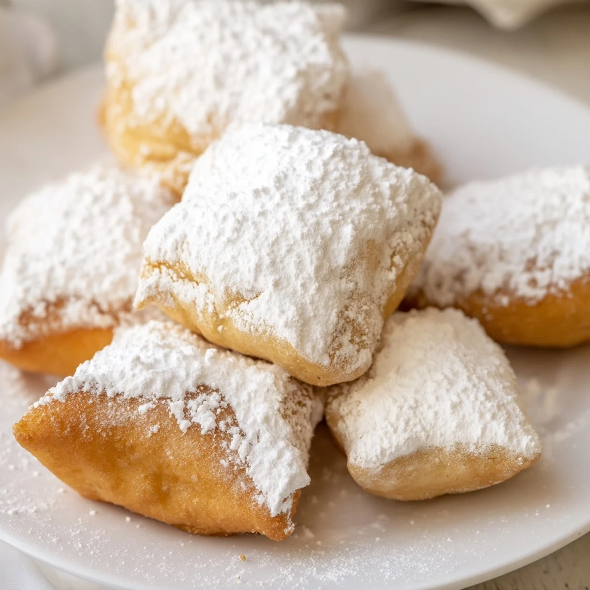 Warm Vanilla French Beignets with fluffy interiors and crispy edges paired with jam.