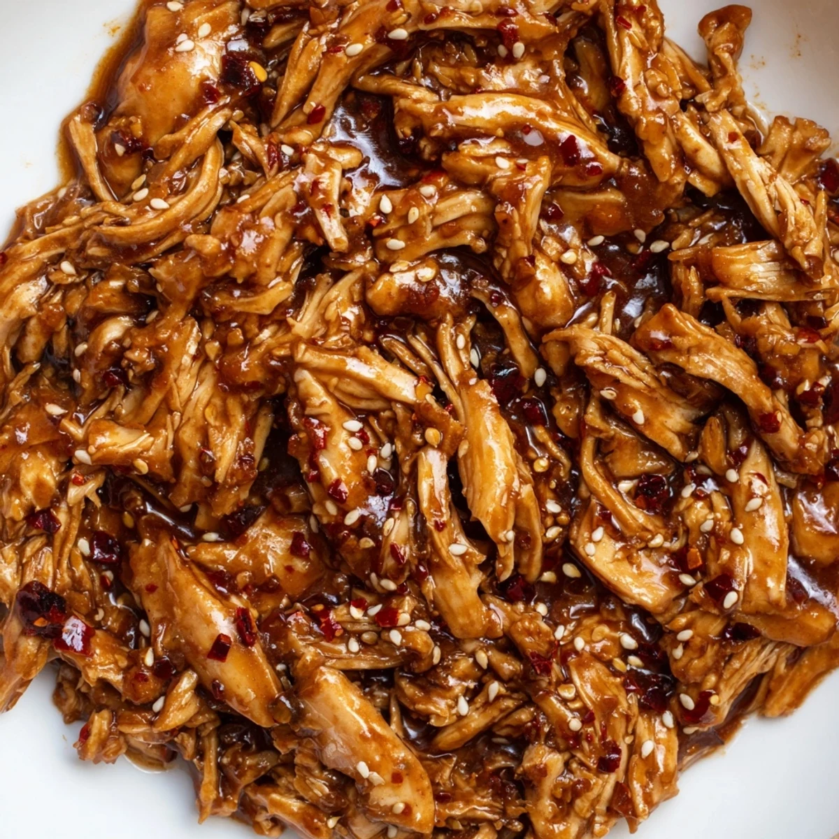 Succulent Mongolian chicken slow cooked to perfection in rich caramelized sauce with green onion garnish