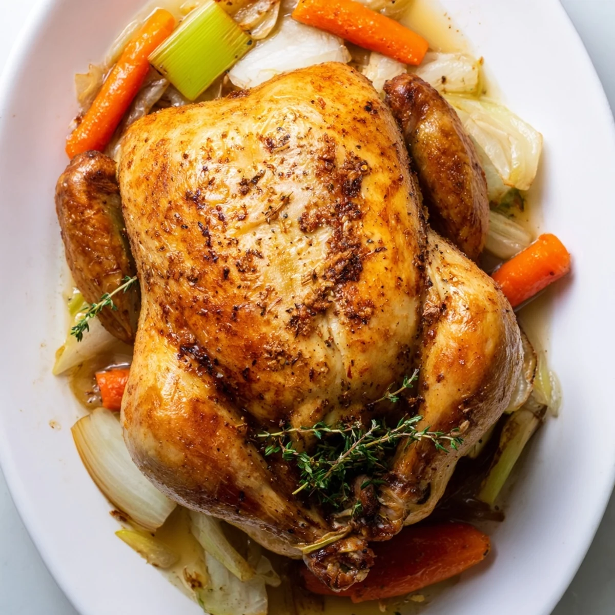 Succulent Mediterranean-style chicken carved to reveal tender meat infused with zesty lemon and roasted garlic