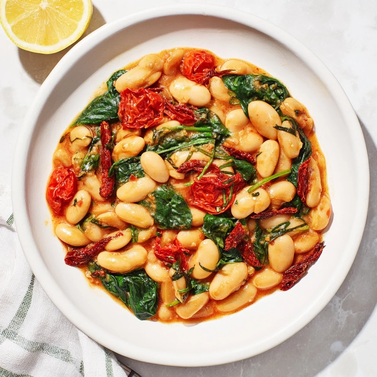 Creamy butter beans simmered with tangy Greek yogurt and aromatic sun-dried tomatoes