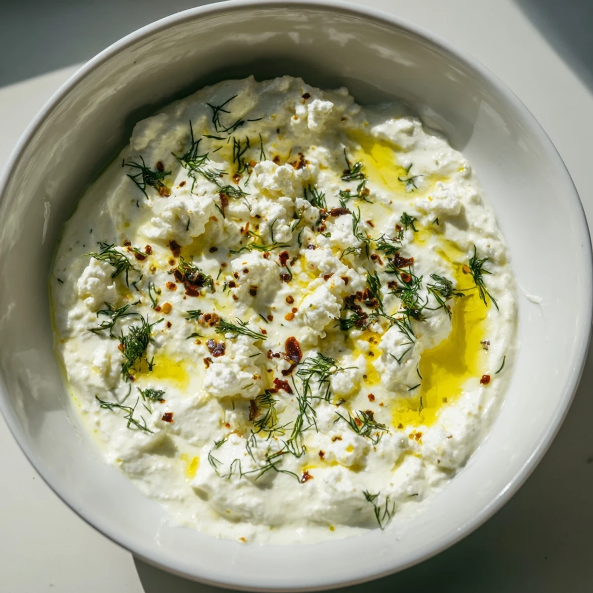 Smooth Mediterranean classic feta dip served with warm pita bread and fresh vegetable crudités