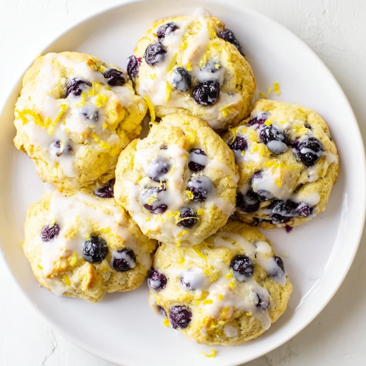 Homemade Lemon Blueberry Cheesecake Cookies bursting with fruit and smooth cheesecake filling inside