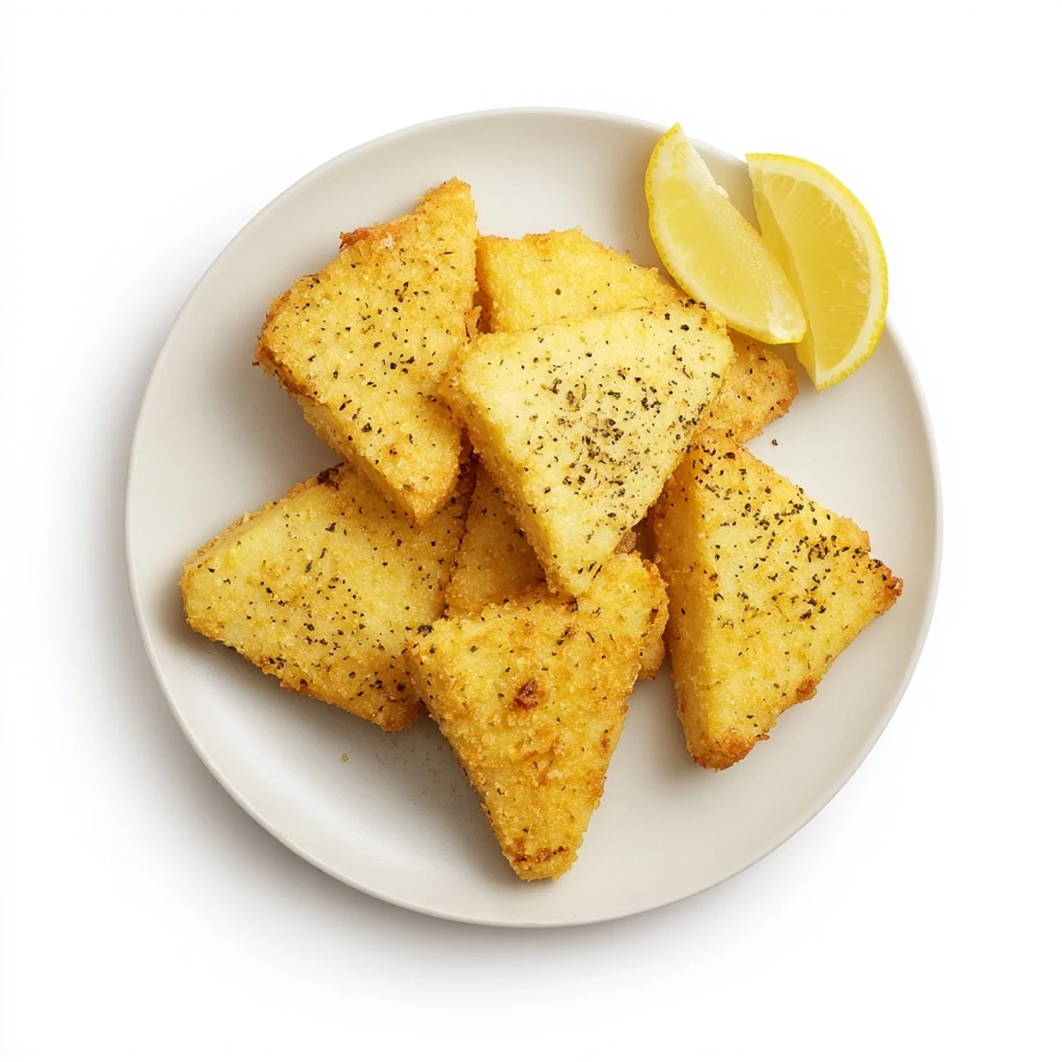 Golden crispy Greek fried cheese sizzling in olive oil with fresh lemon wedges