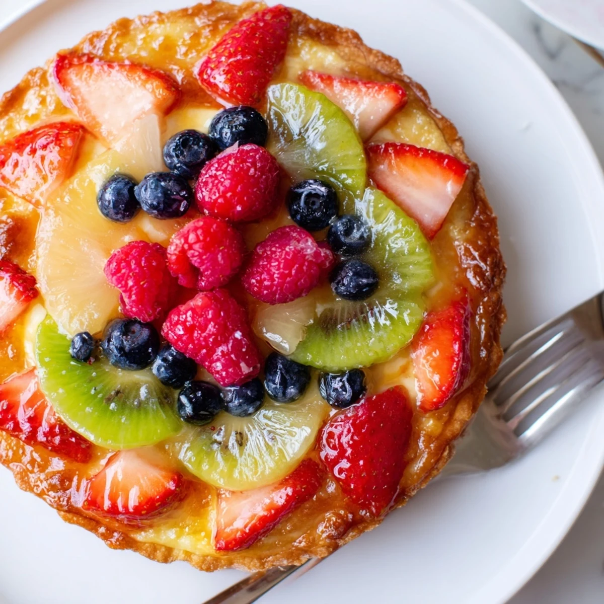 Fruit Tart With Mascarpone: glossy berries atop creamy filling in buttery crust