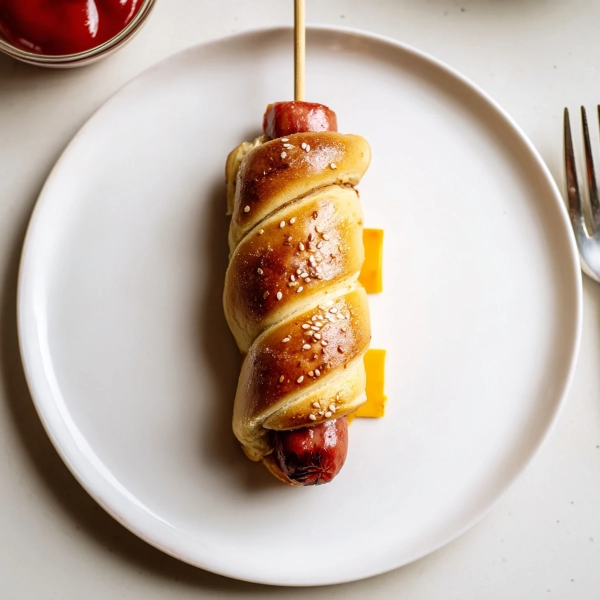 Family-style Firecracker Hot Dogs Recipe on parchment, buttery aroma, sesame sprinkle