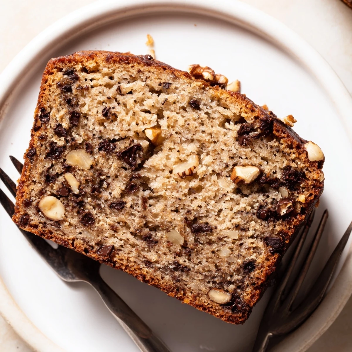 Wholesome protein banana bread oil free cooling on wire rack with rustic texture visible