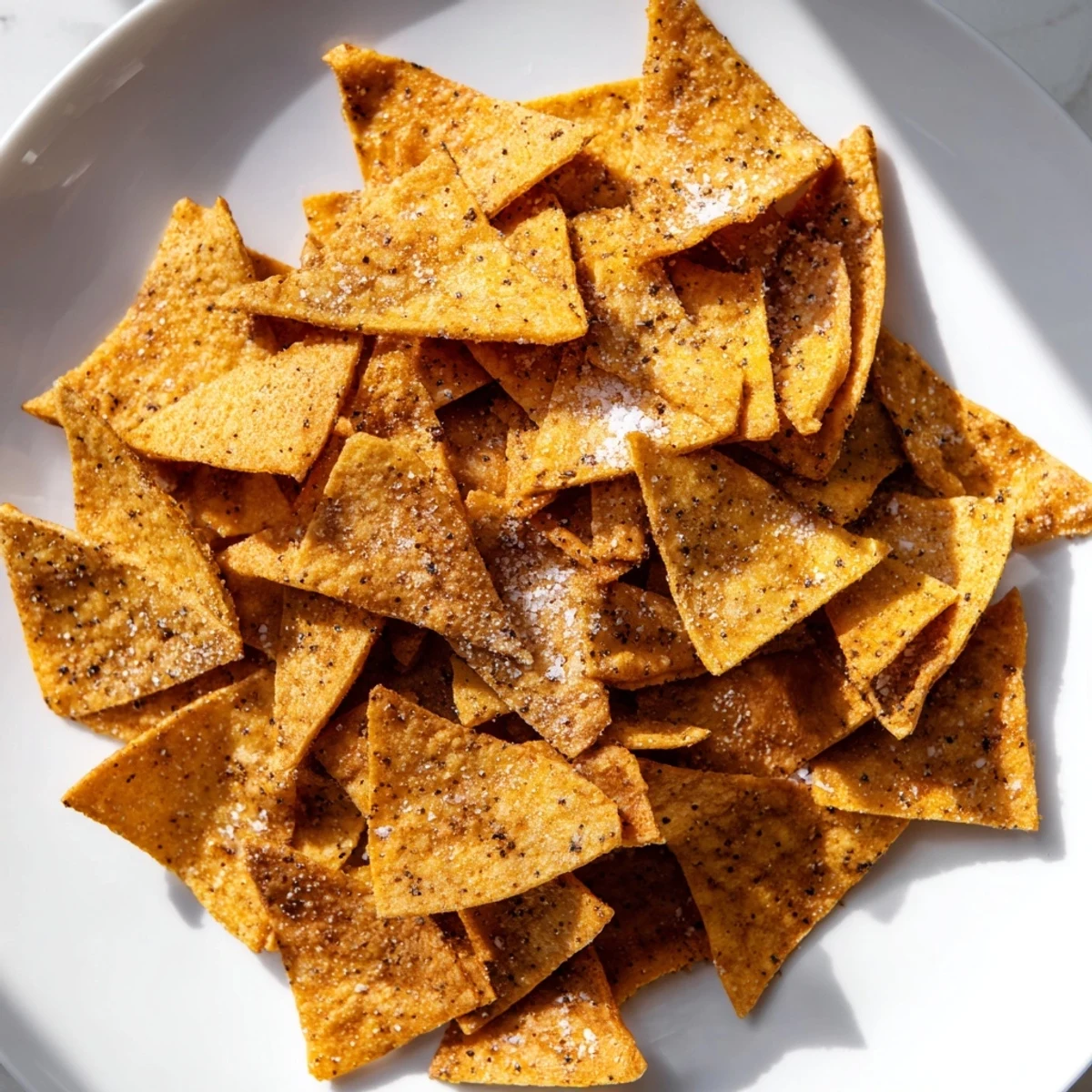Close up of homemade chickpea chips broken into pieces, perfect for serving at parties