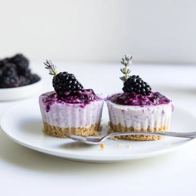 Blackberry Lavender Mini Cheesecakes